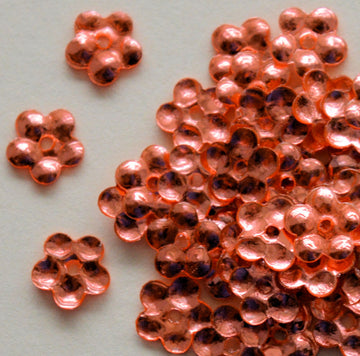 5mm Metallic Flower Peach 100 Grams