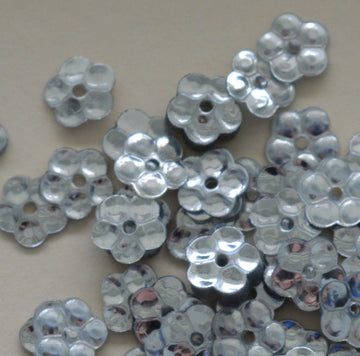 5mm Metallic Flower Silver 100 Grams