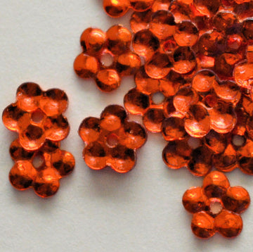 5mm Metallic Flower Orange 100 Grams