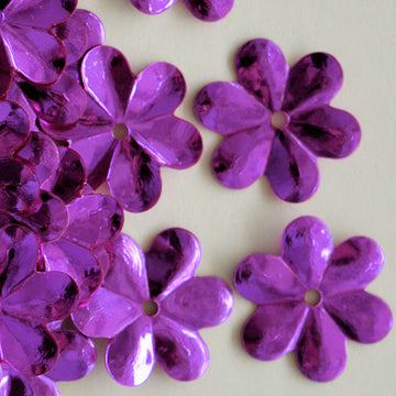 15mm Metallic Flower Orchid 100 Grams
