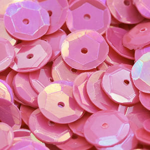 6mm Slightly Cupped Opaque Iridescent Mambo Melon