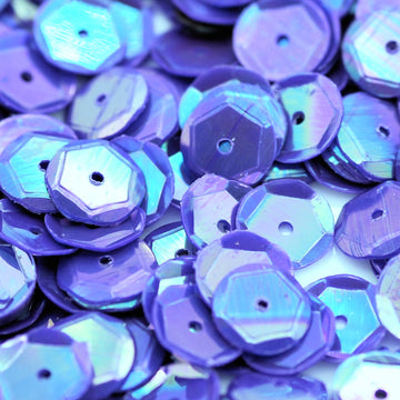 6mm Slightly Cupped Opaque Iridescent Peacock Blue 100 Grams