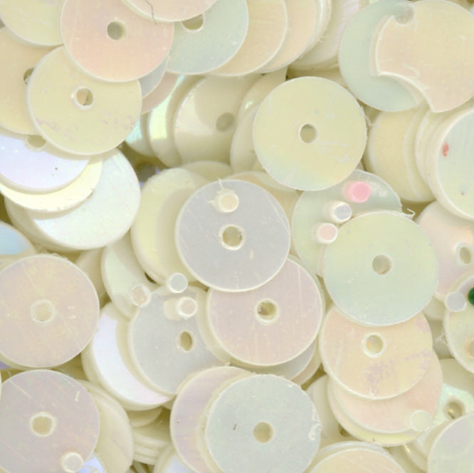 6mm Flat Opaque Iridescent Vanilla