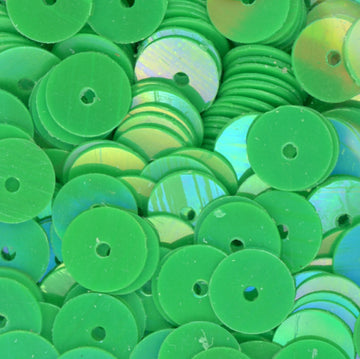 6mm Flat Opaque Iridescent Bright Green