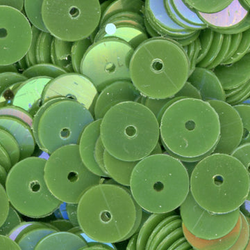 6mm Flat Opaque Iridescent Dark Chartreuse