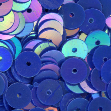 6mm Flat Opaque Iridescent Peacock Blue 100 Grams