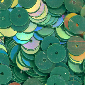6mm Flat Opaque Iridescent Christmas Green 100 Grams