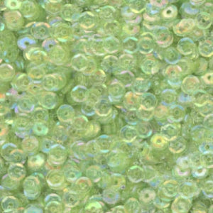 4mm Slightly Cupped Iridescent Light Chartreuse