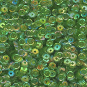 4mm Slightly Cupped Iridescent Dark Chartreuse