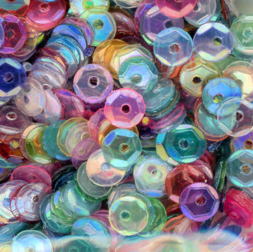 4mm Slightly Cupped Iridescent Mix