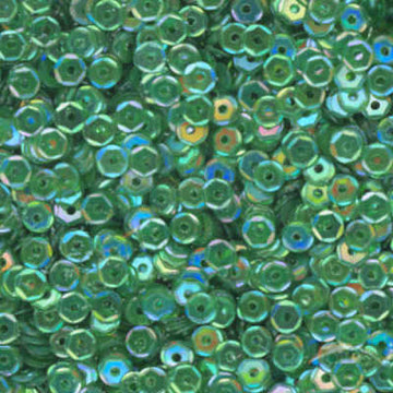 4mm Slightly Cupped Iridescent Dk Leaf Green 100 Grams