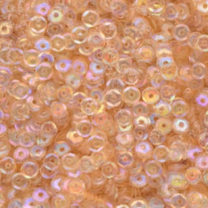 4mm Slightly Cupped Iridescent Ivory Peach 50 Grams