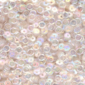 4mm Slightly Cupped Iridescent Clear 50 Grams