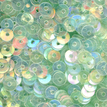 4mm Flat Iridescent Pale Leaf Green