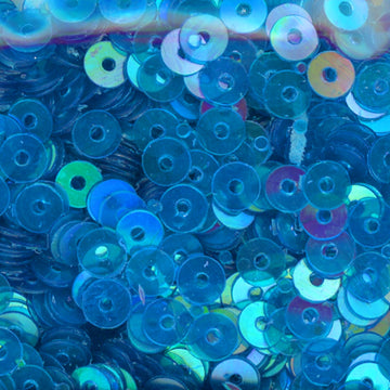 4mm Flat Iridescent Dk Ocean Blue Green 100 Grams