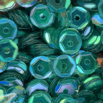 5mm Slightly Cupped Iridescent Dark Aqua