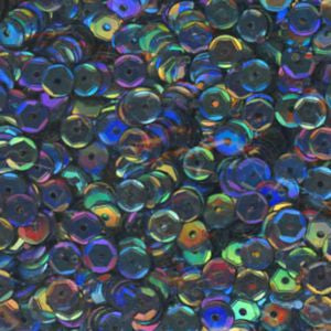 5mm Slightly Cupped Iridescent Black