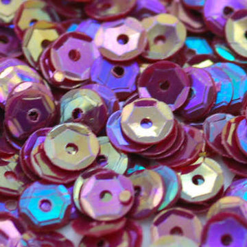 4mm Slightly Cupped Opaque Iridescent Wine