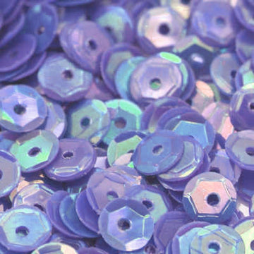4mm Slightly Cupped Opaque Iridescent Periwinkle