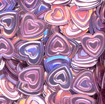 7mm Hearts Metallic Light Pink