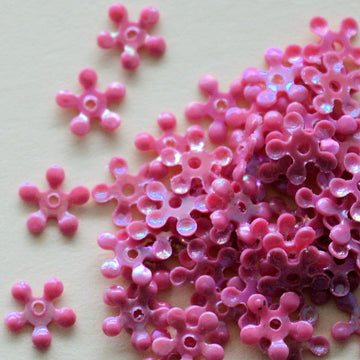 5mm opaque Iridescent Petite Flower Mauveberry