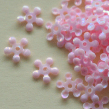 5mm opaque Iridescent Petite Flower Baby Pink