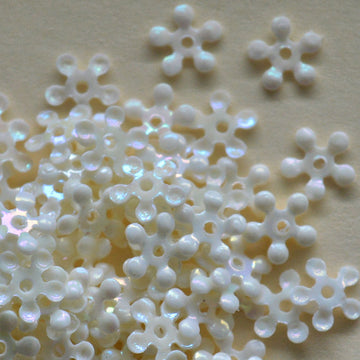 5mm opaque Iridescent Petite Flower Vanilla 100 Grams