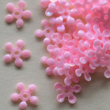 5mm opaque Iridescent Petite Flower Pink 100 Grams