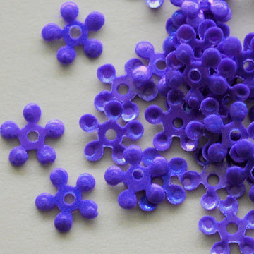 5mm opaque Iridescent Petite Flower Dark Purple 100 Grams