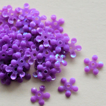 5mm opaque Iridescent Petite Flower Orchid 100 Grams