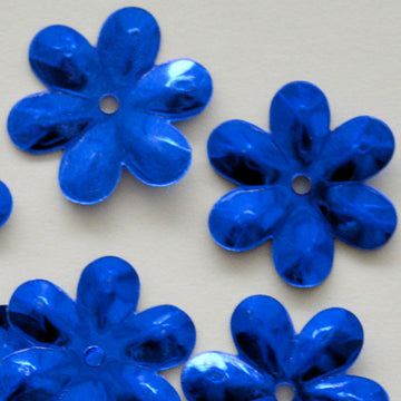 15mm Metallic Flower Cobalt Blue 100 Grams