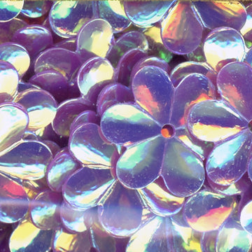 15mm Flower Crystal Opaque Plum Dandy
