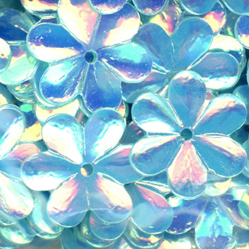 15mm Flower Crystal Opaque Oceanside 100 Grams