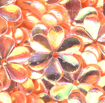 15mm Flower Crystal Opaque Perky Peach 100 Grams