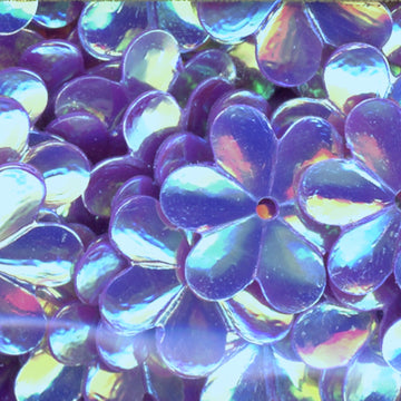 15mm Flower Crystal Opaque Ultraviolet 100 Grams