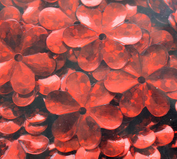 15mm Flower Hologram Red