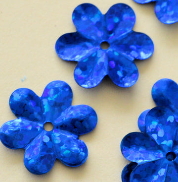 15mm Flower Hologram Cobalt Blue