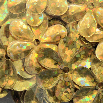 15mm Flower Hologram Gold 100 Grams