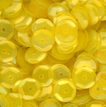 6mm Slightly Cupped Satin Lemon Yellow