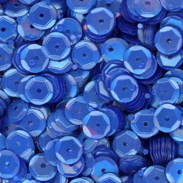 6mm Slightly Cupped Satin Blue