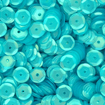 6mm Slightly Cupped Satin Lt. Ocean Blue Green