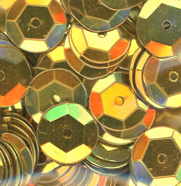 10mm Slightly Cupped Metallic Bright Gold