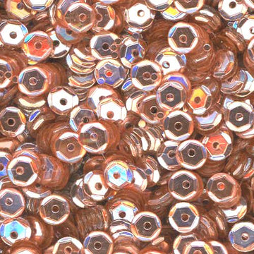 5mm Slightly Cupped Metallic Pale Peach
