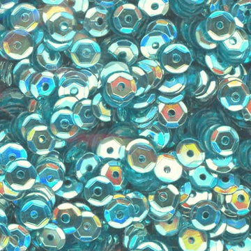 5mm Slightly Cupped Metallic Aqua