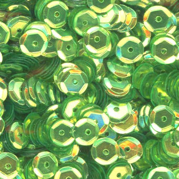6mm Slightly Cupped Metallic Spring Green 100 grams