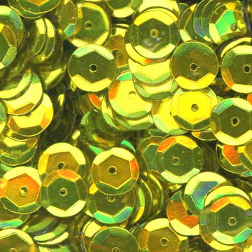 10mm Slightly Cupped Metallic Laser Lemon