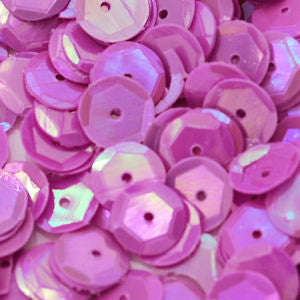 8mm Slightly Cupped Opaque Iridescent Med Pink Orchid