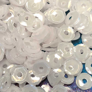 4mm Slightly Cupped Opaque White Moonlight