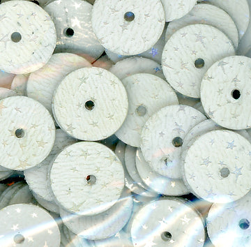 8mm flat hologram Cosmic White on Silver stars
