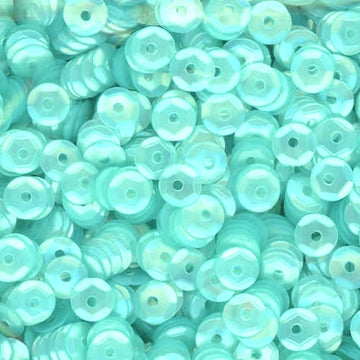 5mm Slightly Cupped Satin Pale Ocean Blue Green